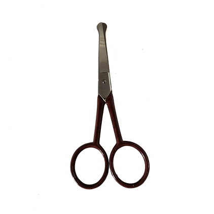 Nose Hair-Moustache-Beard-Eyebrow Scissors-Dark Wood Handle- Handcrafted in Italy
