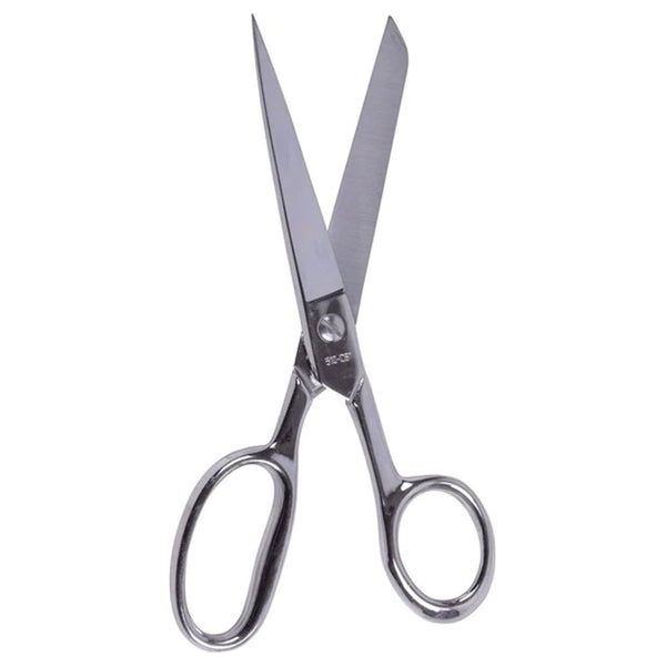 8" Hot Forged Carbon Steel Pointed Tip Shears with Nickel-Plated Straight Handle
