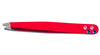 Perfect Beauty Red Rhinestone Tweezers Pro Tweezers - Slanted Tip-made in Italy