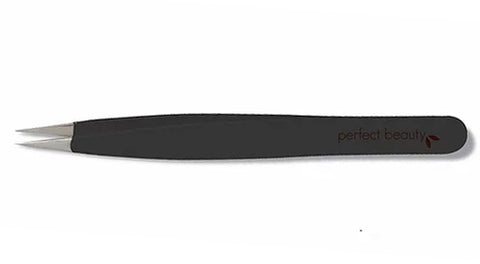 Perfect Beauty Black Pro Tweezers - Pointed Tip-made in Italy