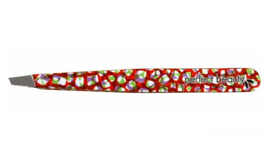 Red Mosaic Tweezers - Slanted Tip-made in Italy