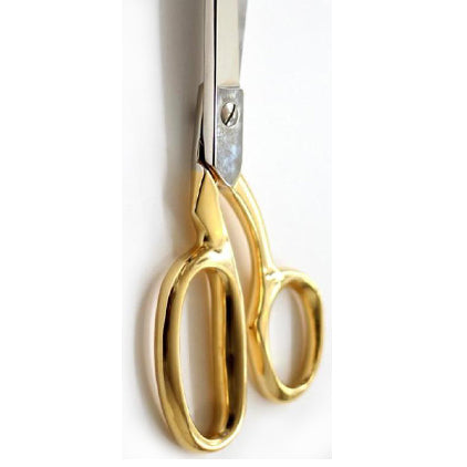 8" Bent Handle Dressmaker Shears Scissors with 24k gold plated handles - Made in Italy