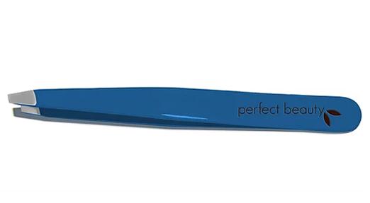 Perfect Beauty Blue Pro Tweezers - Slanted Tip-made in Italy