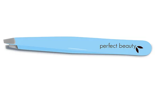 Perfect Beauty Light Blue Pro Tweezers - Slanted Tip-made in Italy