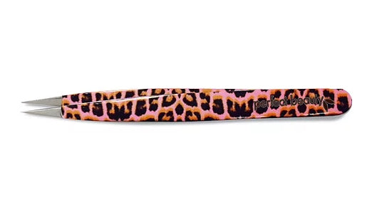 Pink Leopard Safari Tweezers - Pointed Tip-made in Italy