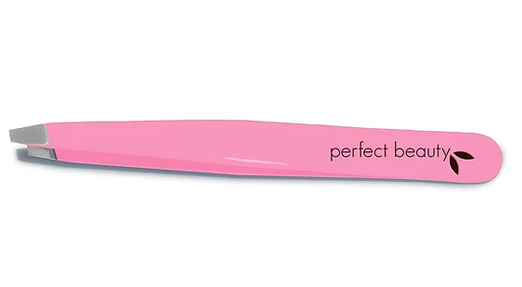 Perfect Beauty Pink Pro Tweezers - Slanted Tip-made in Italy