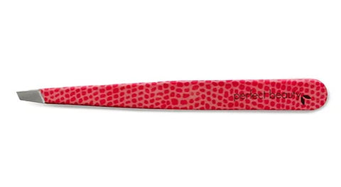 Pink Snake Safari Tweezers - Slanted Tip-made in Italy