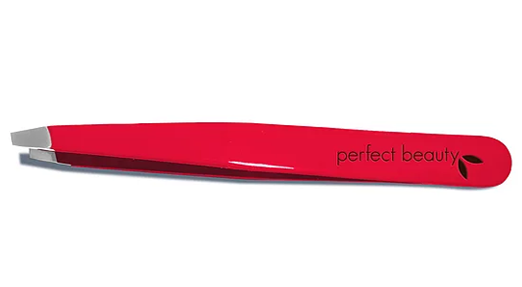 Perfect Beauty Red Pro Tweezers - Slanted Tip-made in Italy