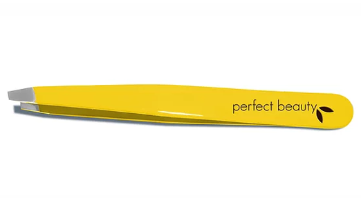 Perfect Beauty Yellow Pro Tweezers - Slanted Tip-made in Italy